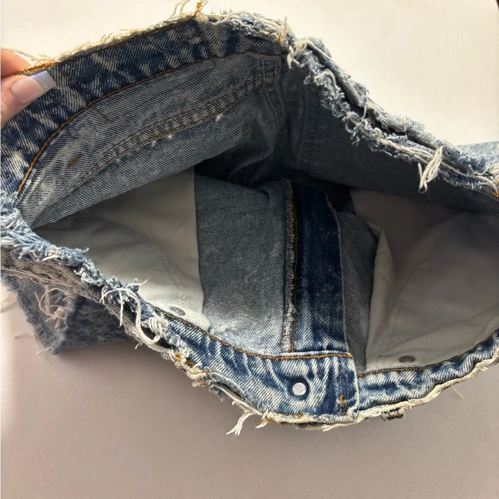 RARE VINTAGE LEVI'S ORANGE TAB Acid Wash High Rise Cutoff Denim Jean Shorts - Picture 15 of 15